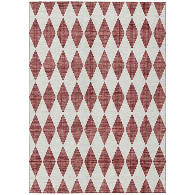 Loreen Washable Geometric Indoor / Outdoor Rug, Rectangle 10' x 14'