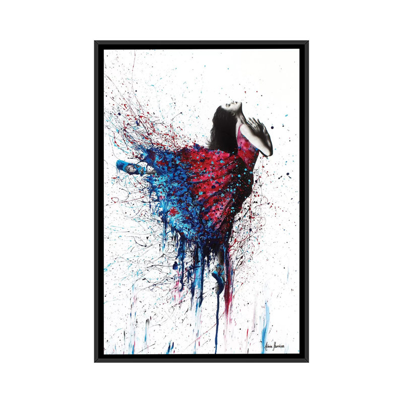 « freedom danse », impression sur toile, H 26 po x l 18 po x P 1,5 po, Toile avec cadre noir, Pas de tapis