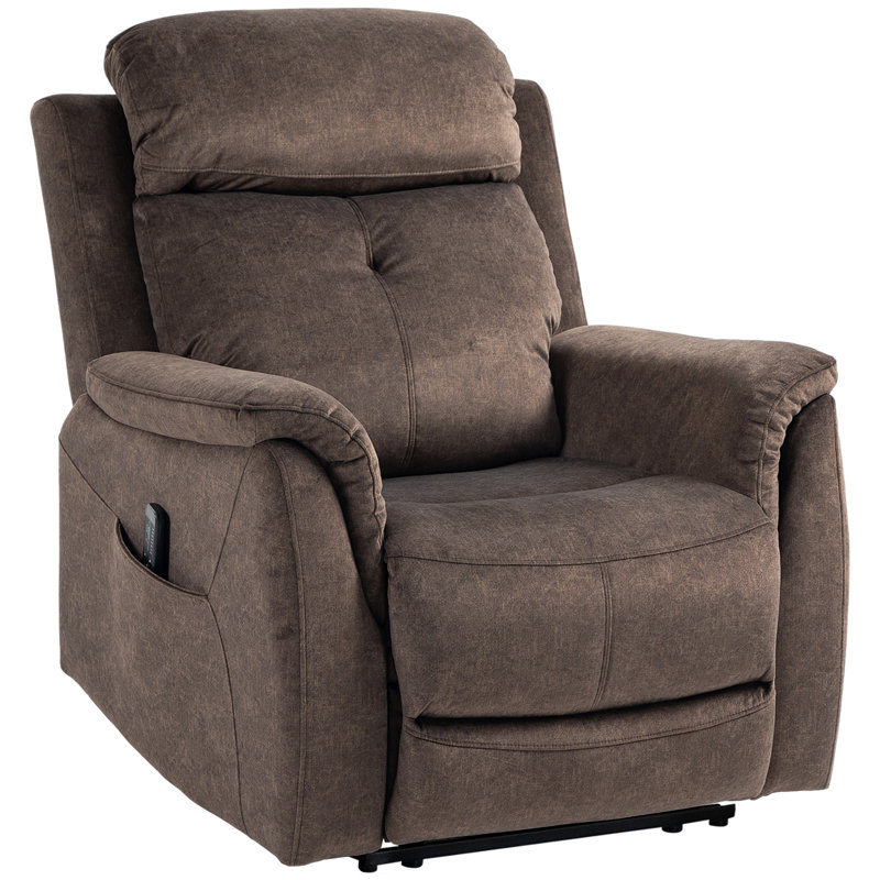 Fauteuil de massage inclinable électrique, Polyester à 100 % de couleur brune
