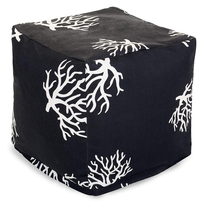 Repose-pieds d'extérieur avec coussin, Noir