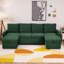 Canapé-lit moderne en forme de U avec chaises de rangement, ports USB et porte-gobelets-1855528094