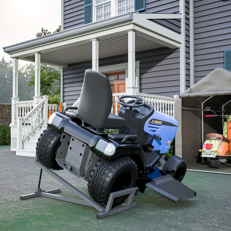 Lawn Mower Lift Jack - 880 Lbs Capacity For Tractors And Zero Turn Lawn Mowers, Grey