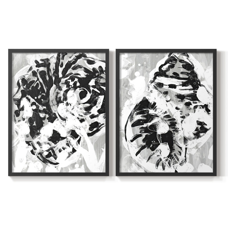 «Ocean Inkblot III», reproduction encadrée de qualité supérieure - prête à être accrochée - aucun clou requis - aucun clou requis