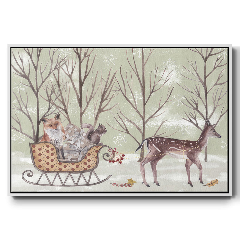" Christmas Time I ", 25" H x 37" W x 1.5" D, White Floater Framed Canvas