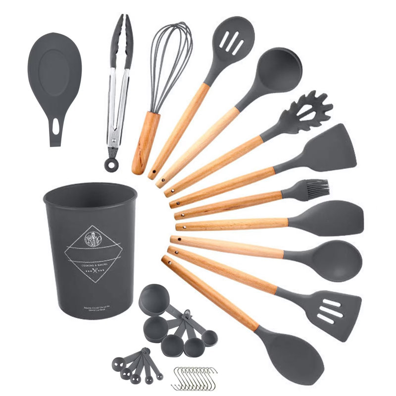 Aptoco 33 Piece Cooking Utensil Set, Grey