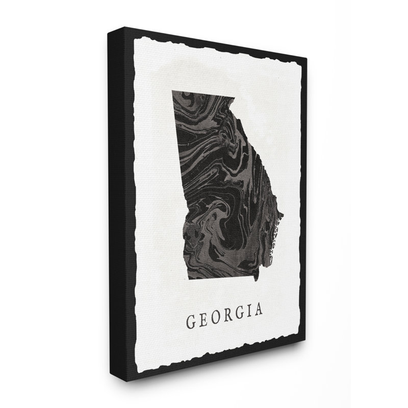 « marbleed paper georgia state silhouette », impression, Toile tendue, H 20 po x l 16 po x P 1,5 po