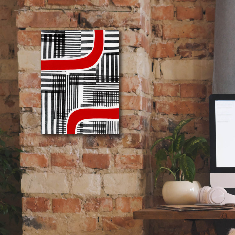 «Red Interrupted II» par Regina Moore, H 16 po x l 12 po x P 0,75 po