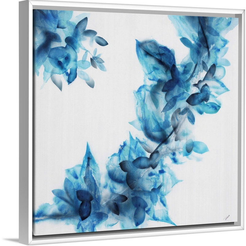 Graphic Art Print on Canvas, White Floater Framed, 14" H x 14" W x 1.75" D