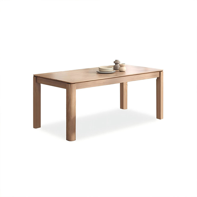 Light Walnut Rectangular Solid Dining Table For Dining Room/Kitchen, 29.53"H x 55.12"L x 31.5"W