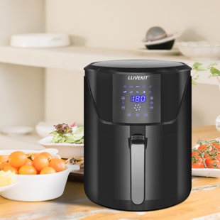 CREATE / FRYER AIR PRO hot air fryer 3.5 l/black, oil fryer with 8  program/timer, programmable, LCD display, powerful 80 °C to 200 ° C/1500 W  : : Home & Kitchen