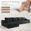 Canapé modulaire 135,4 po pour salon modulaire en L en velours côtelé rembourré à compression-1836065207-1836065203