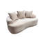 Canapé incurvé 65,35 po avec coussins à ressorts ensachés pour siège moelleux, petit espace avec 3 coussins décoratifs, sans assemblage, beige-323807608