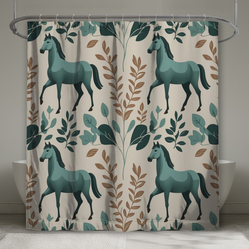 Rideaux de douche Green Horse, L 70 po x H 93 po