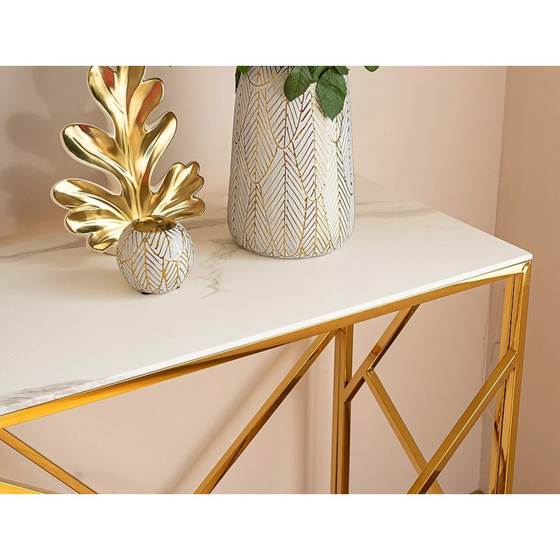 Axelle 120cm Glass Top Console Table