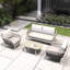 Ensemble de conversation de patio pour 4 personnes avec coussins Acacia