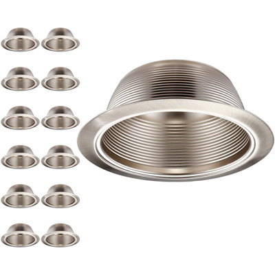 Garniture cloisonnée encastrée en métal 6 po, boîtier Halo / Juno Remodel Fit, nickel satiné