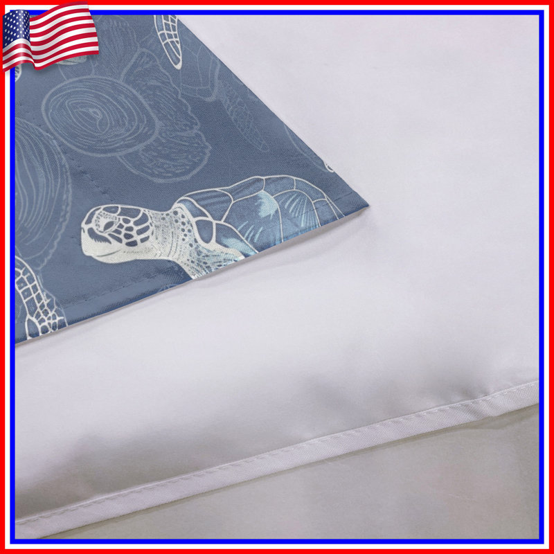 Turtles Marine Life Room Darkening Curtain Pair, 40" W x 54" L