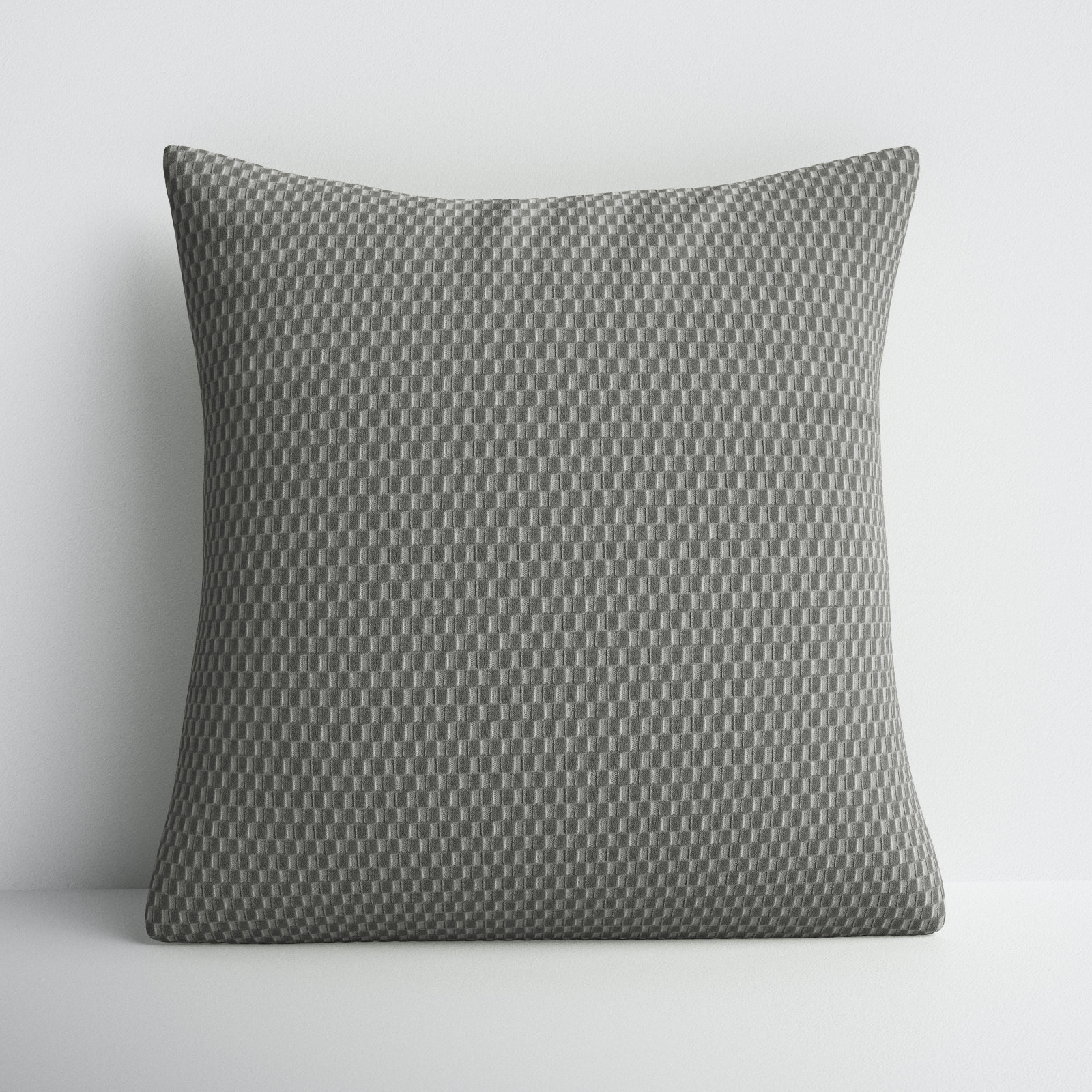 Zoya Textured Cotton Throw Pillow, Gray