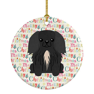 Ornement suspendu Merry Christmas Pekingese