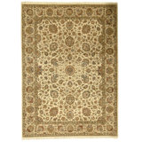 High-Quality Hand-Knotted Ivory And Beige Area Rug