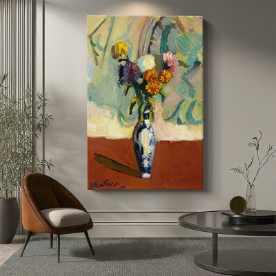 Chrysanthemums in a Chinese Vase -Gallery Wrapped Canvas by Henri Matisse