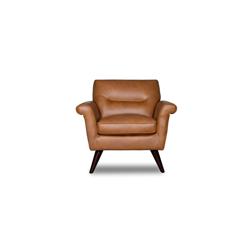 Amber Luxe 34” Leather Chair , Tan