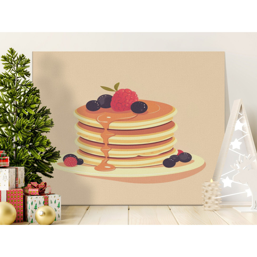 Whimsical Pancake Berries Canvas Wall Art
