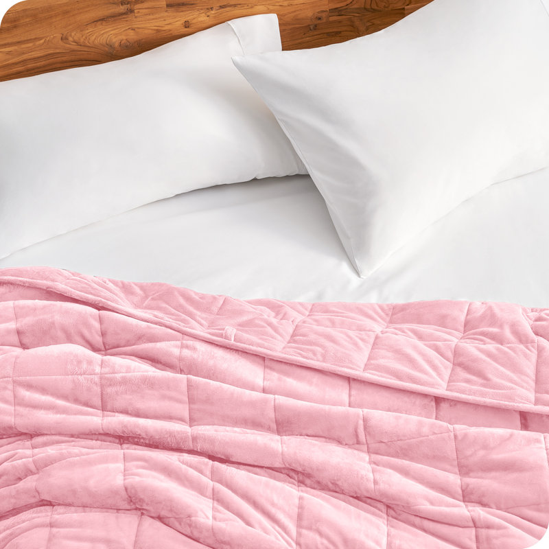 Couverture pondérée Minky, L 48 po x L 72 po, 15 lb, Rose clair