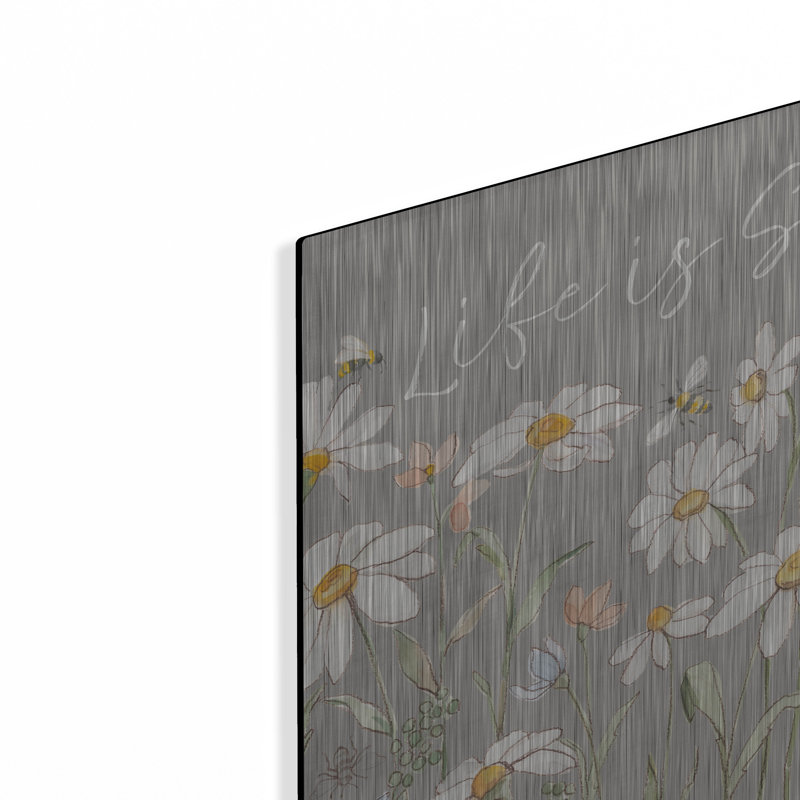  «Daisy Field 4 Sq» par Silvia Vassileva, art mural en métal, 12 po x 12 po, H 12 po x l 12 po