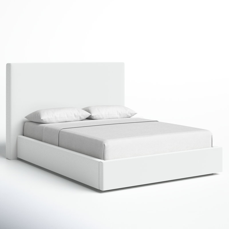 Baccarat Upholstered Platform Bed, Queen, White