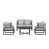 Gray Frame/Light Aqua Olefin Cushion