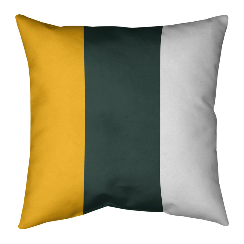Housse de coussin de football Green Bay, 16 po x 1 po, Vert, Polyester filé