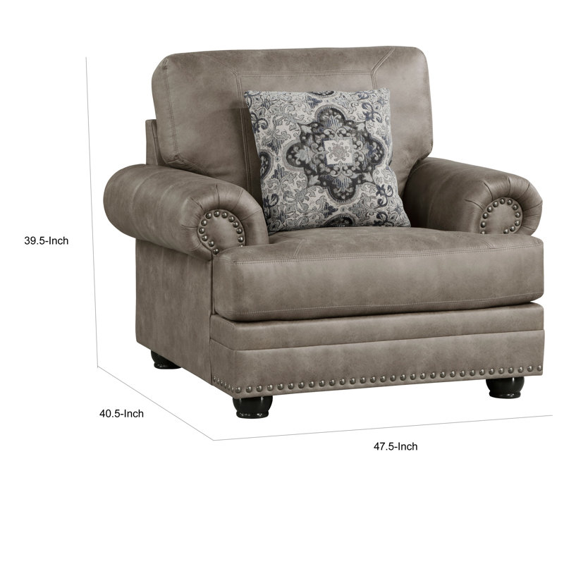 Fauteuil Ferland, Microfibre taupe brune
