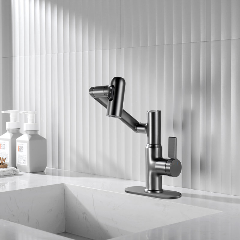 Plaque de recouvrement d'évier 6 "pour robinet de salle de bain ou de cuisine 1 ou 3 trous Lefton, Fcp2202, Grey