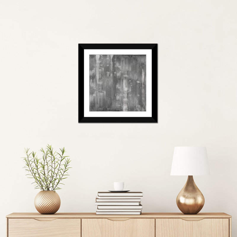 " Variations In Grey ", 24" H x 24" W x 1" D, Black Framed Fine Art Paper, White