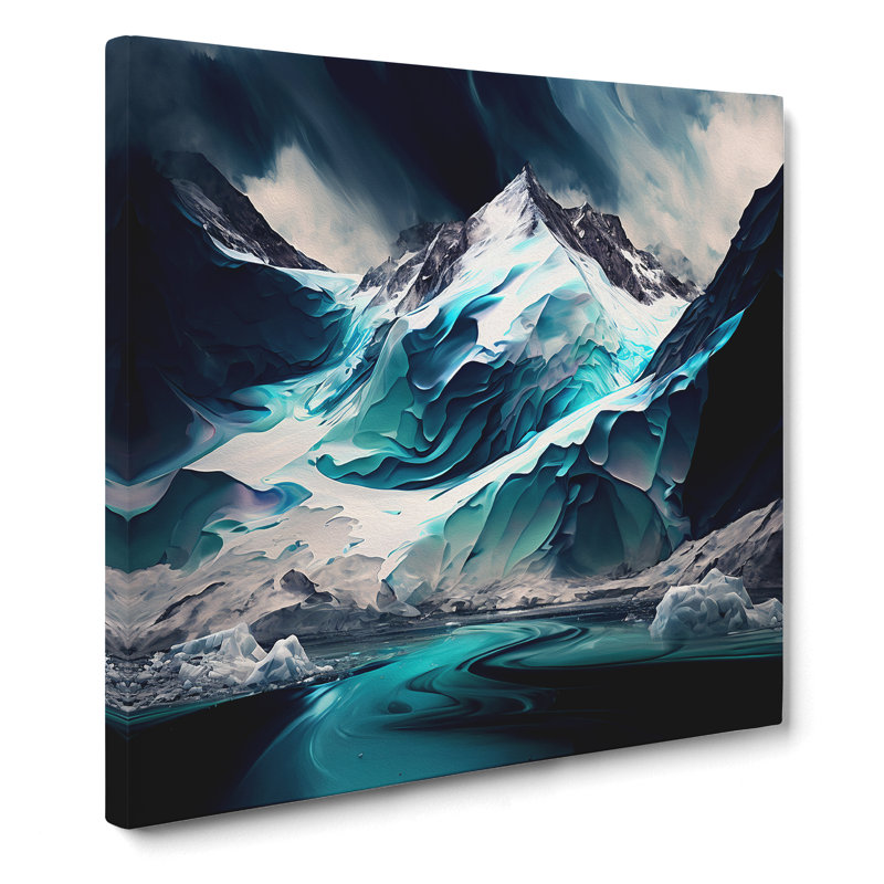 Glacier Abstract Expressionism - Print, 50cm H x 50cm W x 3cm D
