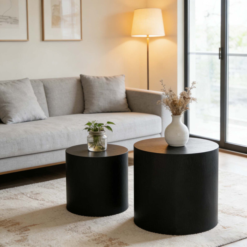 Ensemble de 2 tables basses rondes Nesting