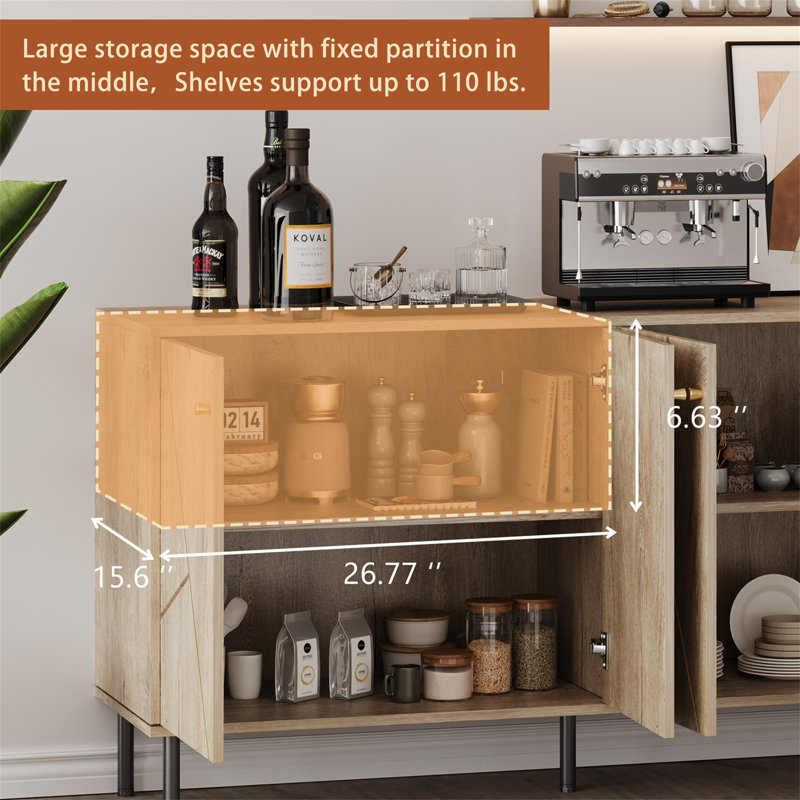 Armoire de rangement en bois avec 4 portes