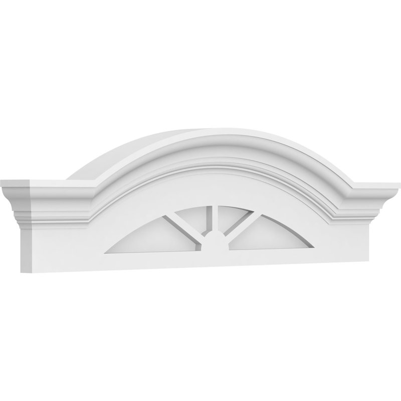 Arête de segment avec frontons en PVC de qualité architecturale à 3 rayons Flankers, H 8 1/2 po x l 30 po x P 2 1/2 po