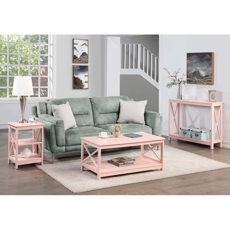 Console avec tablette Darek, Rosé, H 31,5 po x l 39,5 po x P 11,75 po