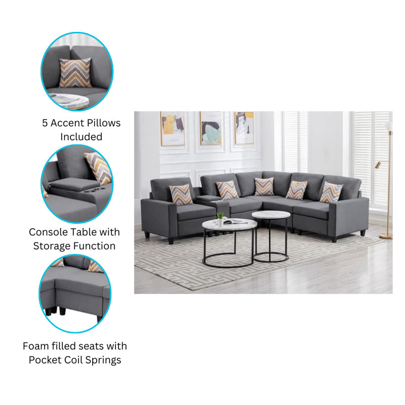 Nizana 6Pc Reversible Sectional Sofa
