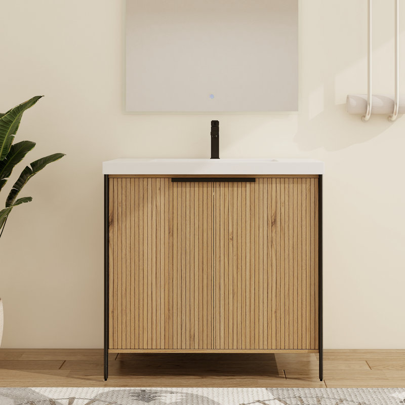 Gosby 36'' Free standing Single Bathroom Vanity With Resin Vanity Top, 36"