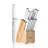 Hecef 15-Piece Knife Set with Block, Red Dot Design Award Winner, Round Tip Safety, Forged High-Carbon Stainless Steel, Dishwasher Safe, Ergonomic Handles