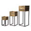 Ensemble de 3 pots à bois avec supports en métal