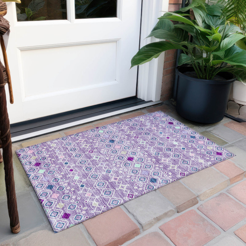 Tapis rectangulaire Aleighna avec envers antidérapant, Rectangle 1 pi 8 po x 2 pi 6 po
