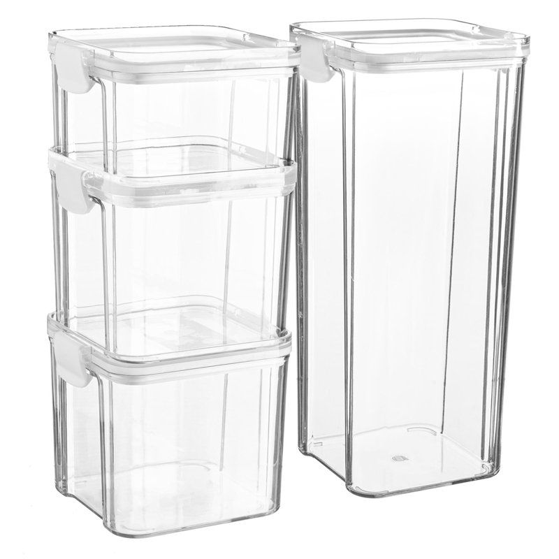 Argon Tableware Food Storage Container - Set of 4 - (3 Sizes), White