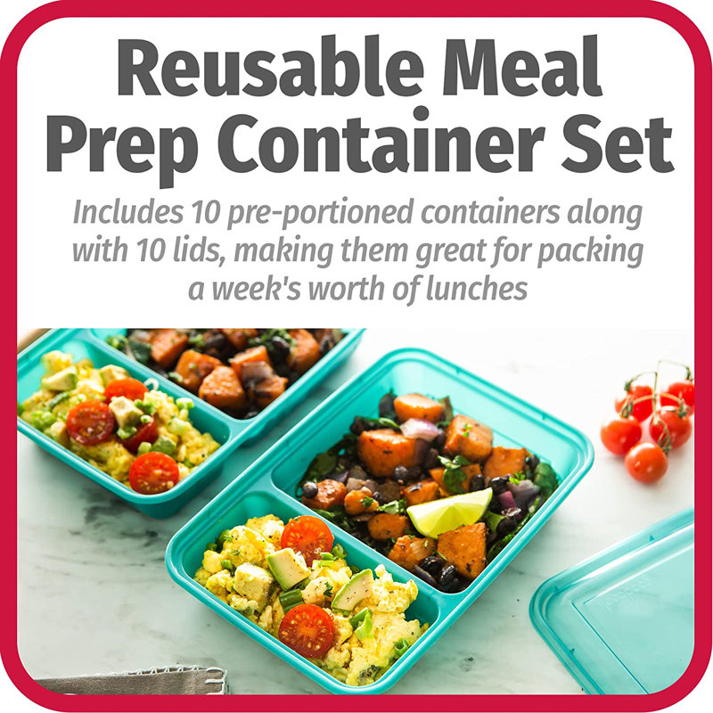 Damaiya Food Storage - Set of 10 Containers and 10 Lids