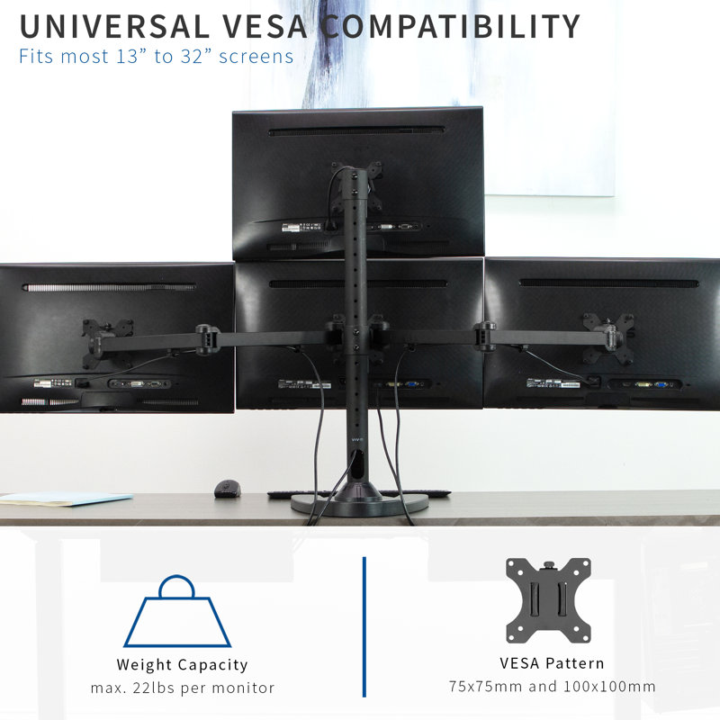 Quad Monitor Desk Stand