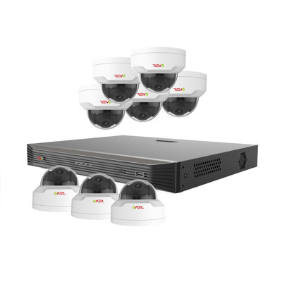 Home Imports Système de surveillance à 16 canaux Emporium pour la configuration intérieure et extérieure avec des appareils photo haute définition et un rangement noir de 3 To