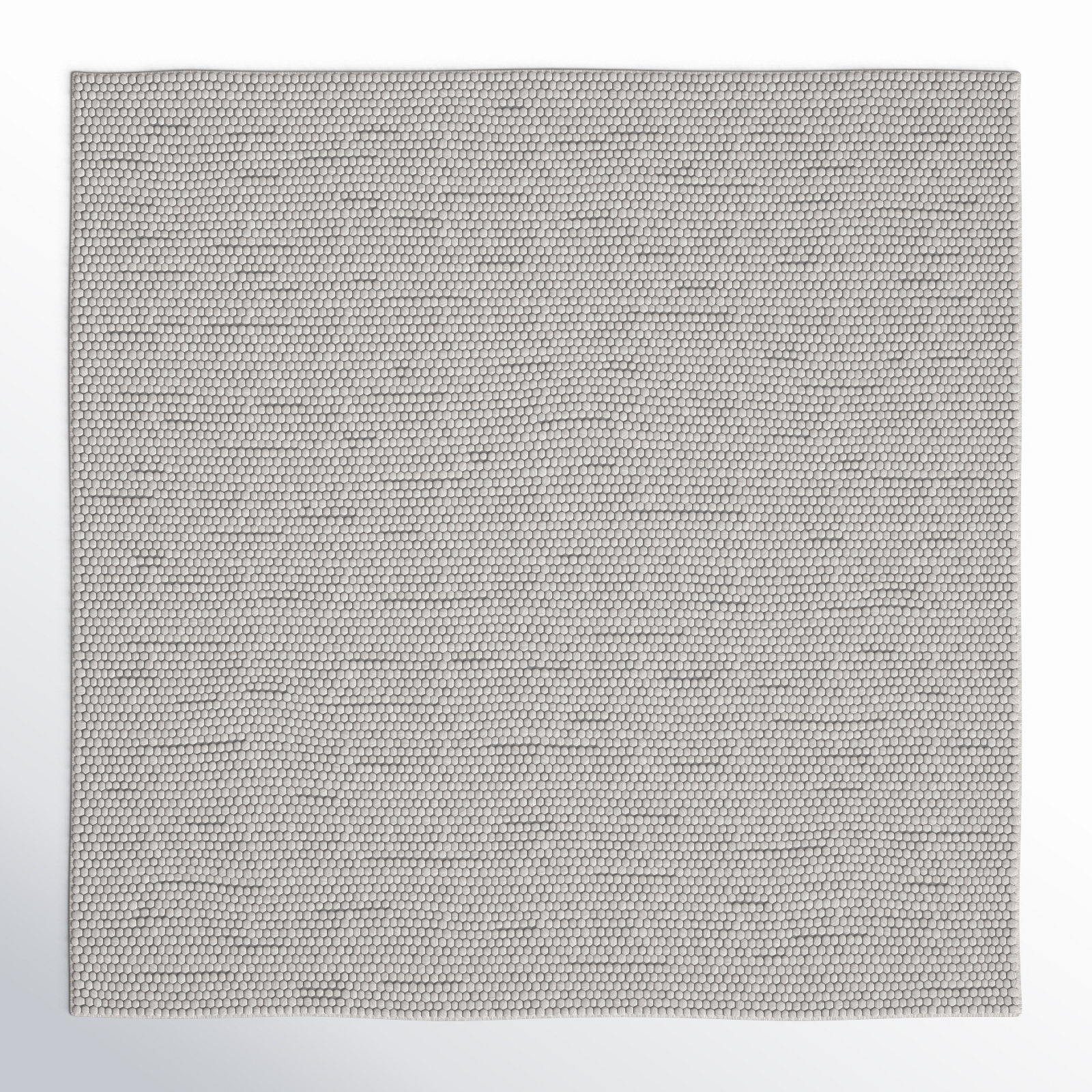 Elle Handmade Wool Silver Rug, Square 12'